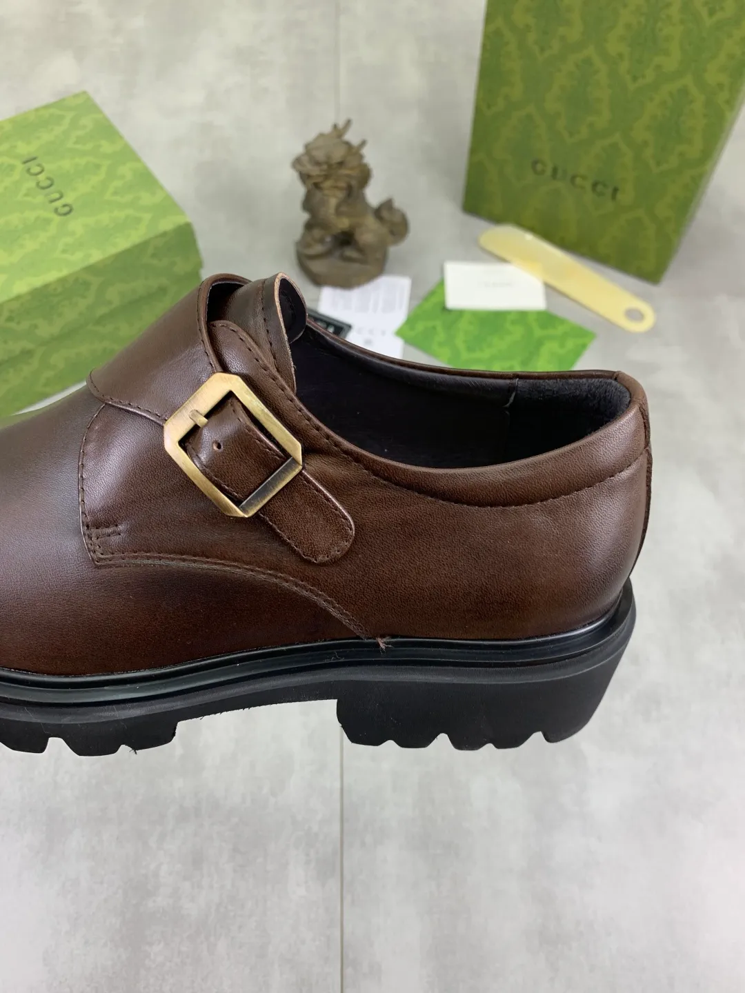 Men's Men's Shoes 💰P580 [New Style] 💰💎💎💎 [Gucci] GUCCI high-end men's formal business leather shoes, original order 1:1! Original imported high-end calfskin, original metal buckle, imported first-layer pigskin lining for feet, original high-end outsole, men's shoe size: 38-44